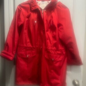 Coldwater Creek Red and White Umbrella Print Jacket